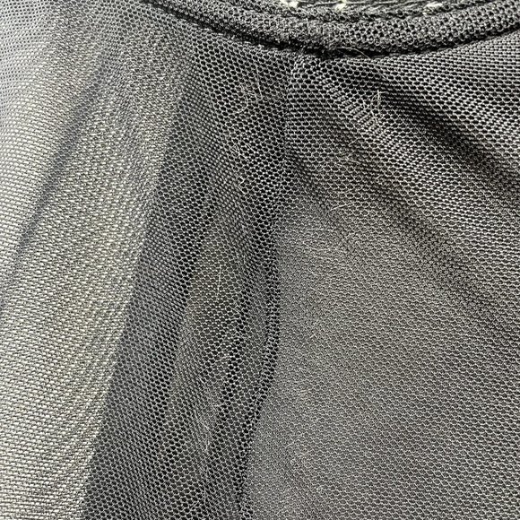 Black Chemise Slip Lingerie Womens M Medium Black Sheer Mesh Padded Embroidered - Picture 7 of 10